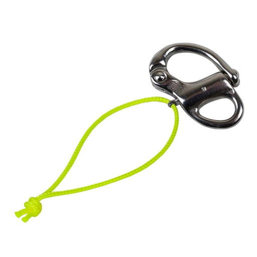 [EX1371L] Small stainless steel safety snap shackle with line loop