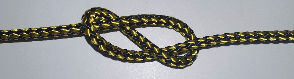 8 plait pre-stretched polyester coloured, blk/yell, 4mm
