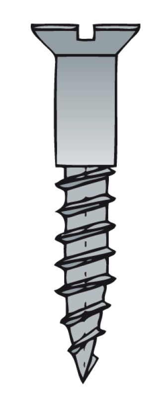 Wood screws, countersunk head with slot, 6mm, 70mm