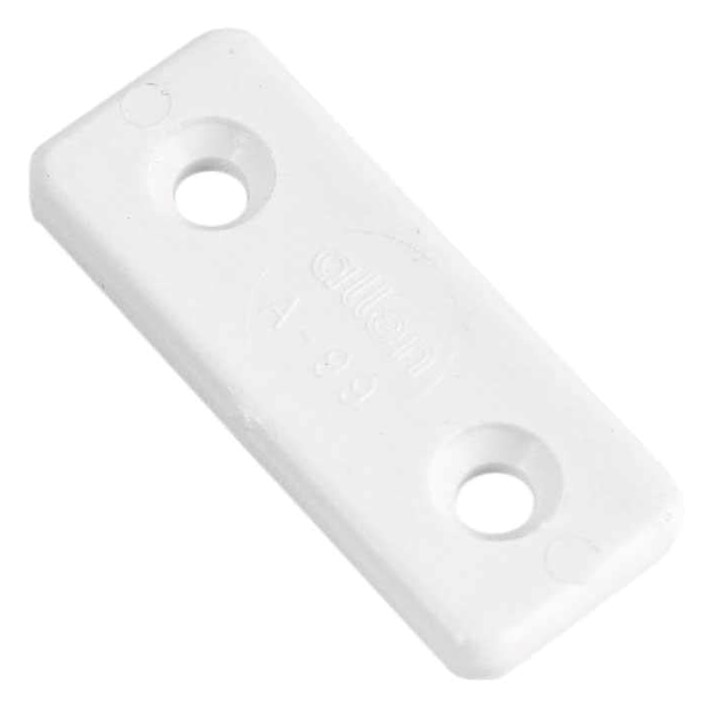 Toe strap mounting plate, 47mm, white