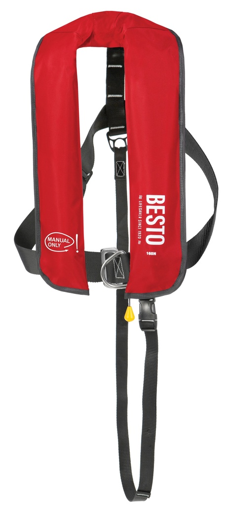 Gilet de sauvetage Besto manuel, 165N, rouge avec harnais
