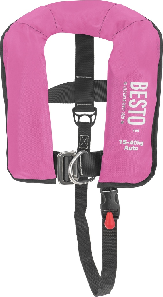 Schwimmweste auto Besto Junior rosa 150N mit Sicherheitsgurt
