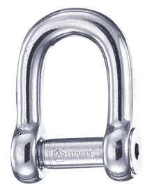 Shackle self-locking allen head pin stainless steel round 6mm