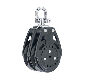 Poulie double Winch Carbo avec émerillon 57mm