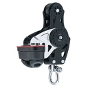 Block single Carbo fiddle with swivel and cleat 40mm