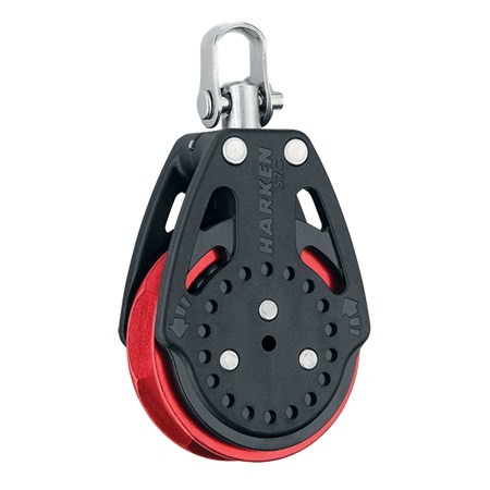 Poulie simple Winch Carbo avec émerillon 57mm, rouge