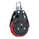 Poulie simple Winch Carbo avec émerillon 57mm, rouge