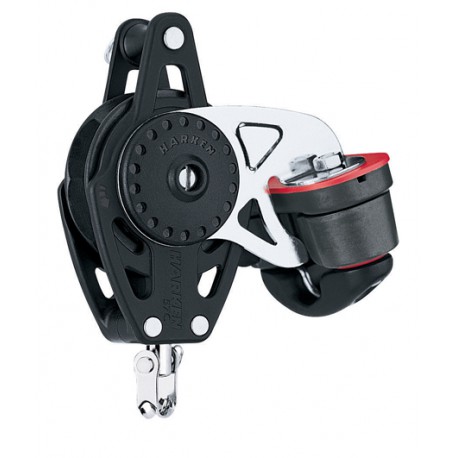 Poulie simple Winch Carbo à émerillon avec ringot et taquet 75mm