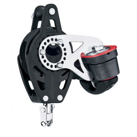 Poulie simple Winch Carbo à émerillon avec ringot et taquet 57mm