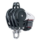 Poulie triple Winch Carbo à émerillon avec ringot et taquet 75mm