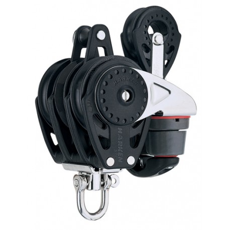 Poulie triple Winch Carbo à émerillon avec ringot et taquet HK150 + poulie 40mm 57mm