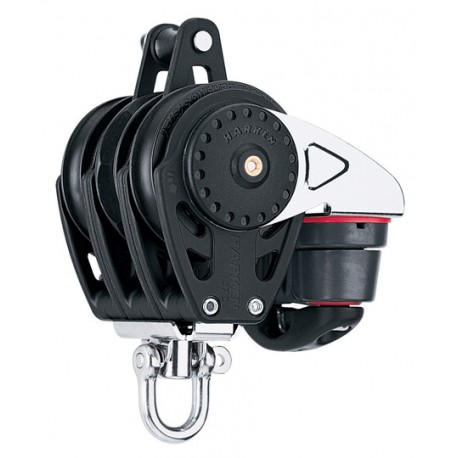 Poulie triple Winch Carbo à émerillon et ringot avec taquet 57mm