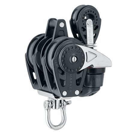 Poulie triple Winch Carbo à émerillon et ringot avec taquet et poulie 29mm 40mm