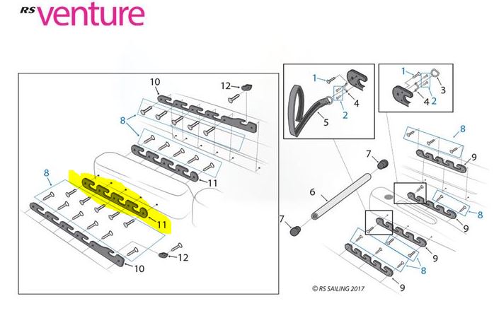 RS Venture Sailability Inner Seat Rack