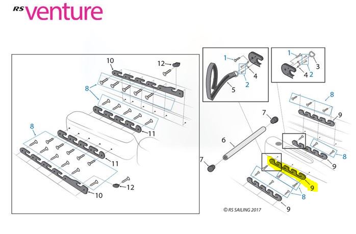 RS Venture Sailability Toe Rack