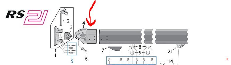 RS21 Boom Inboard End - Selden