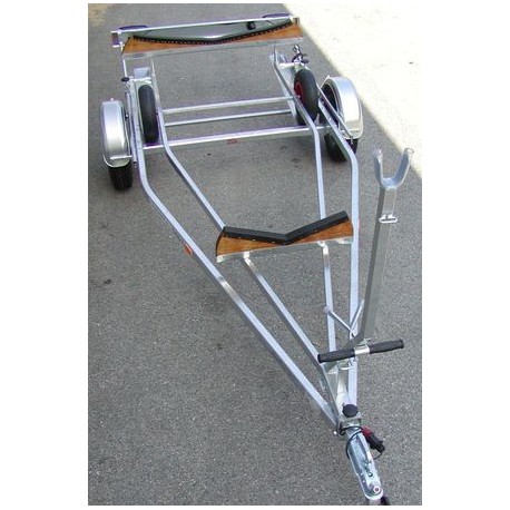 Remorque avec chariot à sangle caoutchouc ou support bois pour 420, 470, etc...