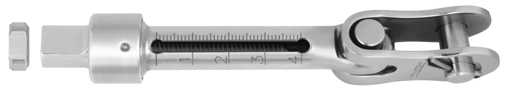 Ridoir T10 à sertir à fourche articulée et graduation, pas de vis UNF ø 1/4" en acier inox