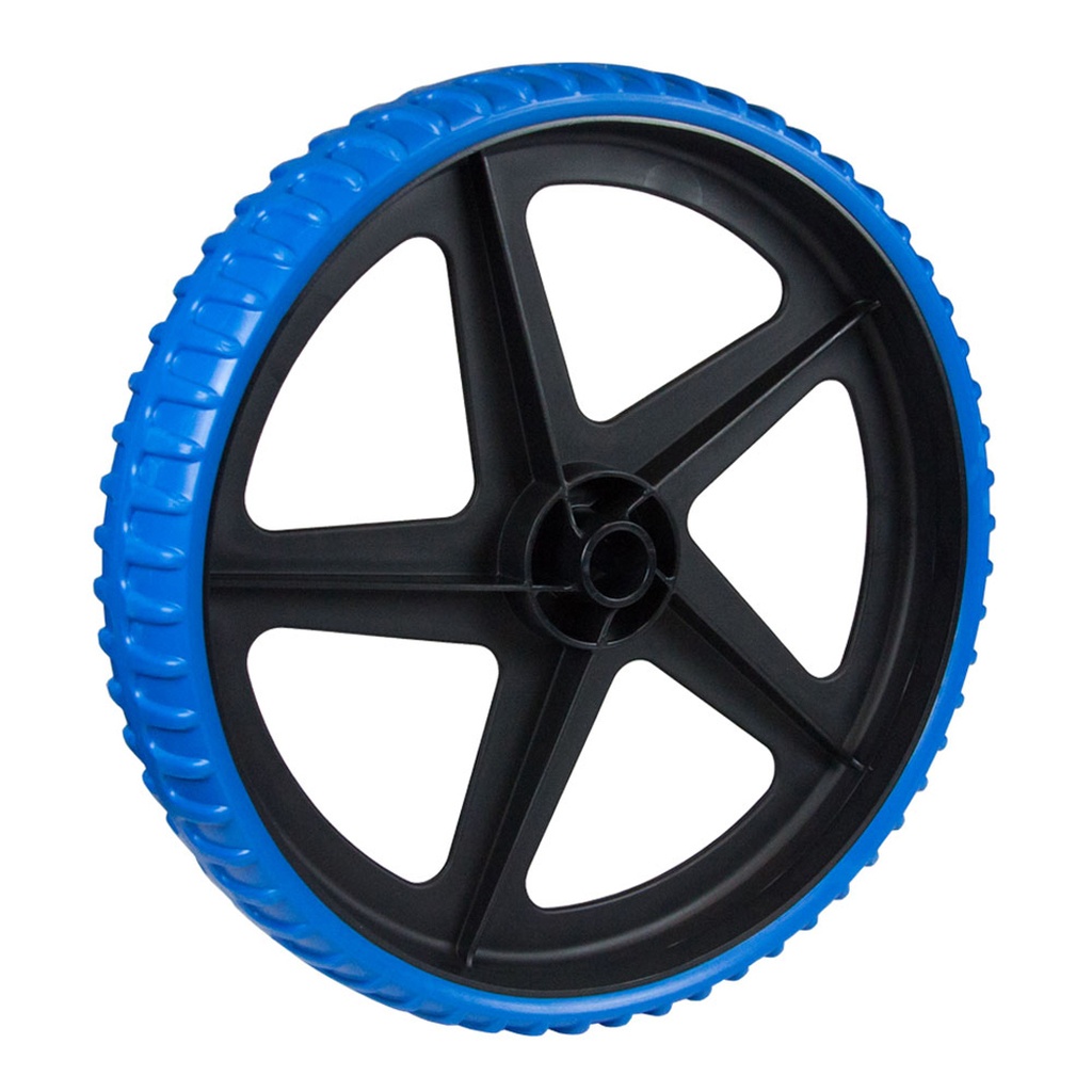 Wheel no puncture, 37.5 cm, axis 25.5x65mm (hard gum)