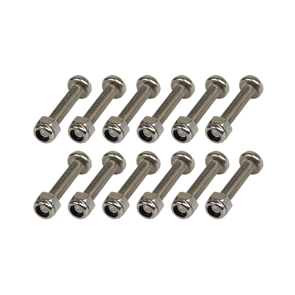 Set of 12 bolts and selflocking nuts