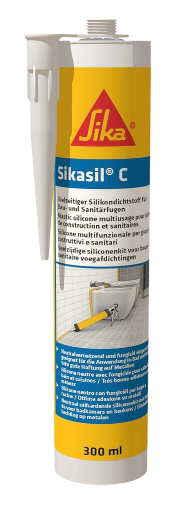 Sikasil-C, Mastic silicone, cartouche 300 ml transparant