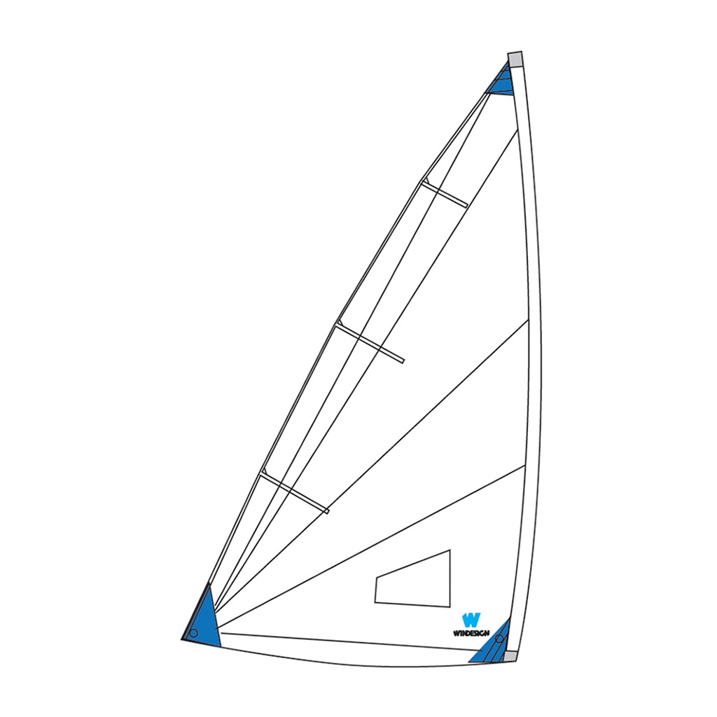 School sail for radial Laser/ILCA 6,not for racing, ohne Segellatten