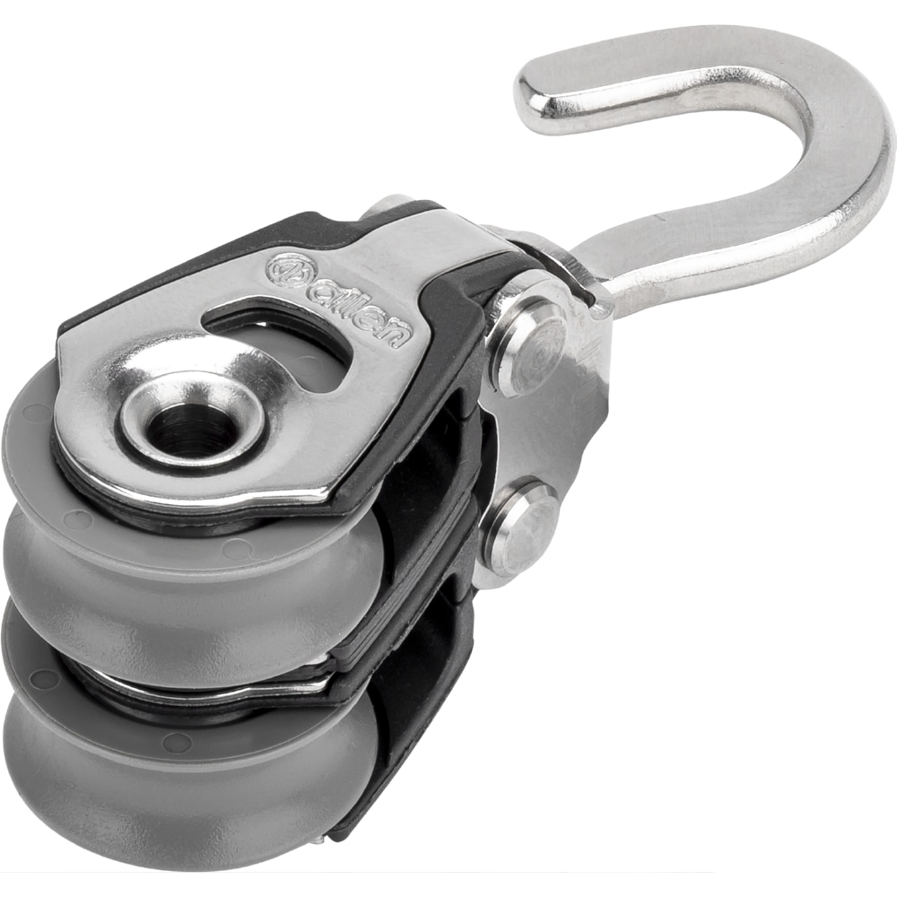 Block 20mm, Plain Bearing Double With Swivel Hook