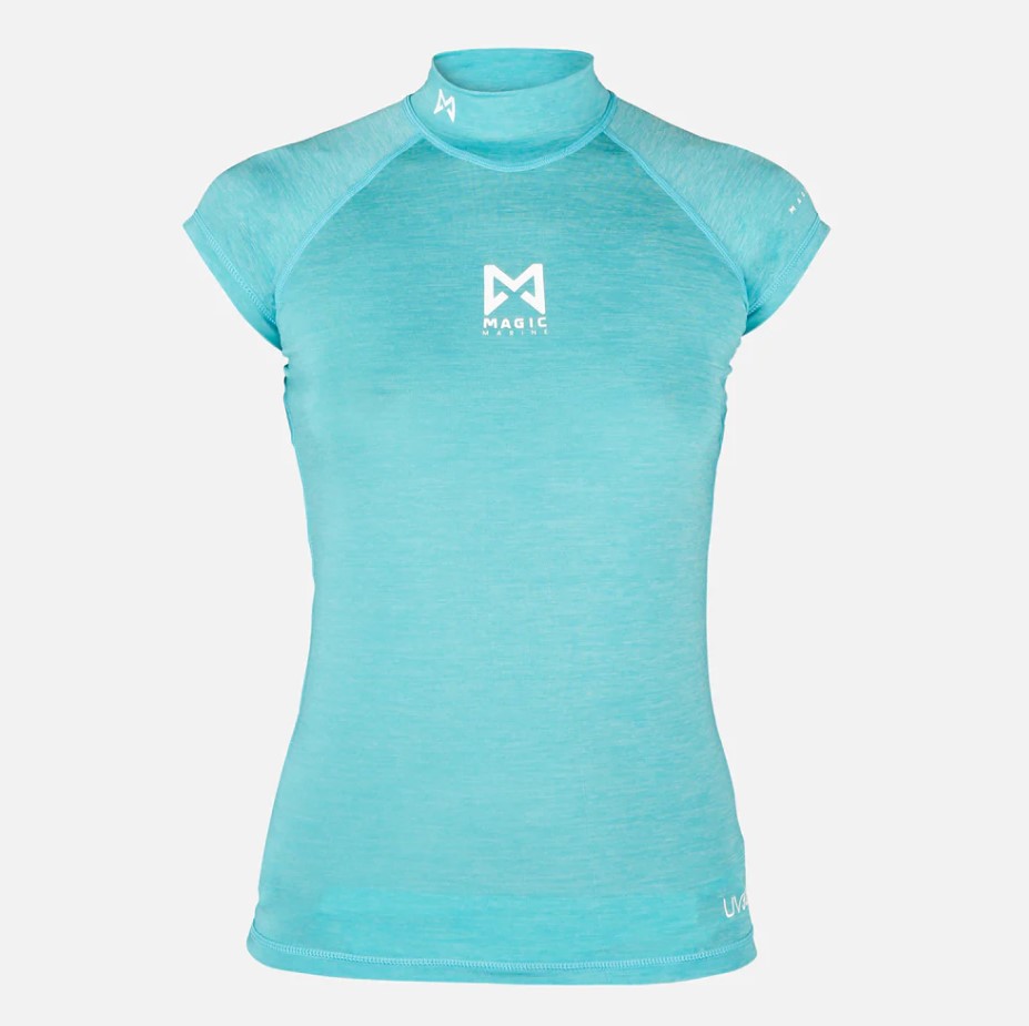 Cube Rashvest, short sleeves, blue, Women