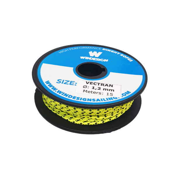 Mini reel Vectran 1.2mm, 15m, fluor yellow