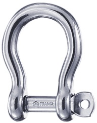 Manille lyre autobloquante à axe libre en acier inox ronde 4mm