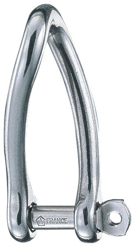 [WI1423] Manille torse autobloquante à axe imperdable inox ronde 6mm