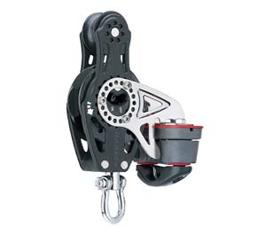 [HK2696] Poulie simple Winch Carbo violon à émerillon avec taquet 75mm