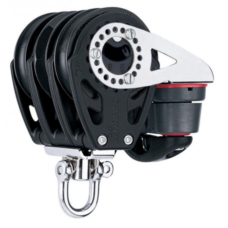 [HK2140] Poulie triple Winch Carbo à émerillon avec taquet 57mm