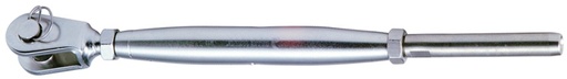 [BL120306] Ridoir à sertir à fourche, pas de vis métrique M6, câble 3mm en acier inox